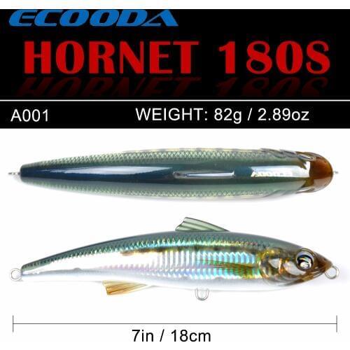 Ecooda Hornet 180mm 82g Fishing Popper Saltwater lure Topwater Trolling big Pencil Lure Hard bait Floating For Kingfish/Tuna