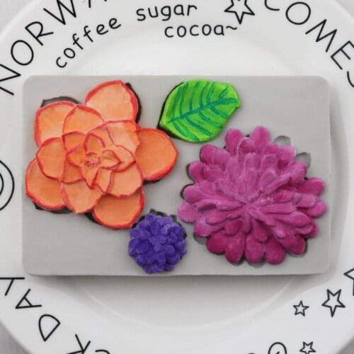 Flower and Leaf Fondant Silicone Mold, Cake Decoration, Handmade Glue Mold, DIY Baking Chocolate Molds