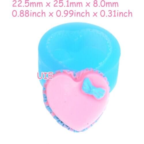 GYL004U 22.5mm x 25.1mm x 8.0mm Heart-shaped Cake Silicone Mold Fondant Cake Decoration Candy Resin Clay Earrings Necklace