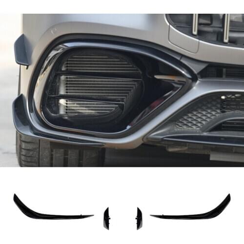Front Bumper Spoiler for Mercedes Benz CLA45 AMG C118 2020 2021 Glossy Black Bumper Spoilers Fog Lights Decorative Cover