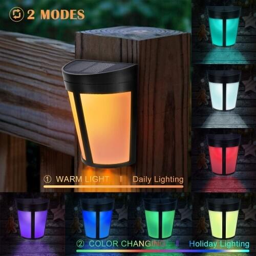 LED Outdoor Solar Powered Light PIR Motion Sensor Wall Mount Waterproof Lamp Sunlight Garden Decor Colorful Warm White Outdoor