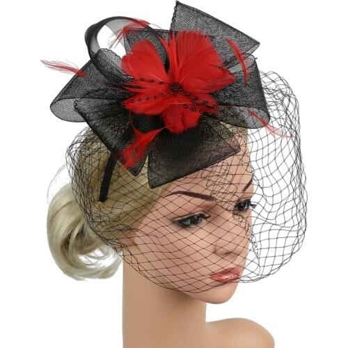 Vintage Cocktail Party Hat Womens Sinamay Fascinator Wedding Church Kentucky Derby Dress