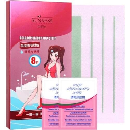Hair Removal Waxed Paper Enhanced Wax Strips Disposable Double-Sided Non-Permanent Whole Body Underarm Leg Hair Gentle No Trace