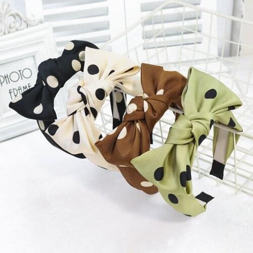 New Bow dot Print Cross bow head bands ladies Vintage knotted hairbands for womens hair accessories hair bands for beach