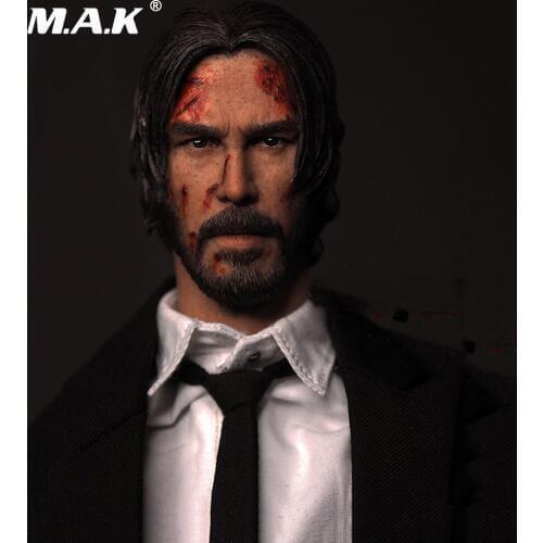 1/6 Scale The Top Killer II Keanu Reeves Head Sculpt for 12 Inches Male Figures Bodies Dolls Gifts Toys Collections
