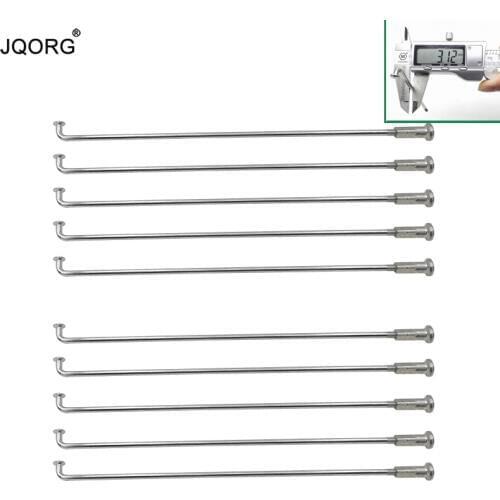 10G Diameter 3.12 mm Sliver & Light blue Color Galvanization Surface 45# Steel Material Electric Bike Spokes With Steel Nipples