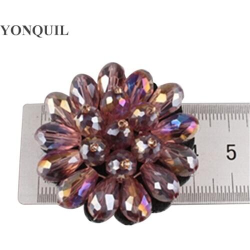12 Pcs/Lot Fashion Flower Rhinestone 4.3CM Sew On Patches For Clothing Patch Appliques Crystal For Shoes Hats Accessory SYBB126