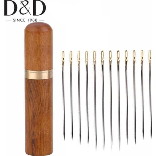 24pcs Big Eye Self Threading Needles Embroidery Needle DIY Hand Sewing Needle&Vintage Needle Case Needlework Sewing Tools