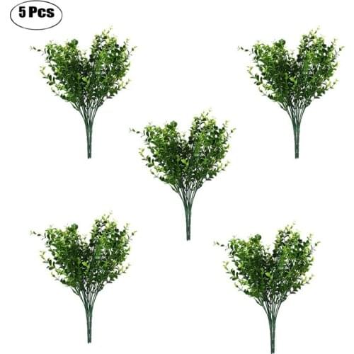 5 Pcs/Set Artificial Plant Decorative Realistic Artificial Eucalyptus Fake Plant Decor For Home Party Wedding Decoration Kits