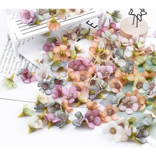 50/100pcs Artificial Plants Multicolor Mini Silk Daisy Flower Head For Wedding Engagement Party Home Decor DIY Garland Headdress
