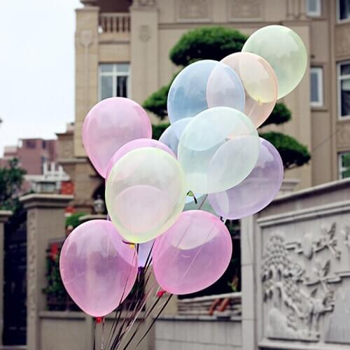 50pcs/lots 10inch Pink Ballon Crystal Color Baloons Clear Transparent Balloon Wedding Supplies Blue Birthday Party Decoration