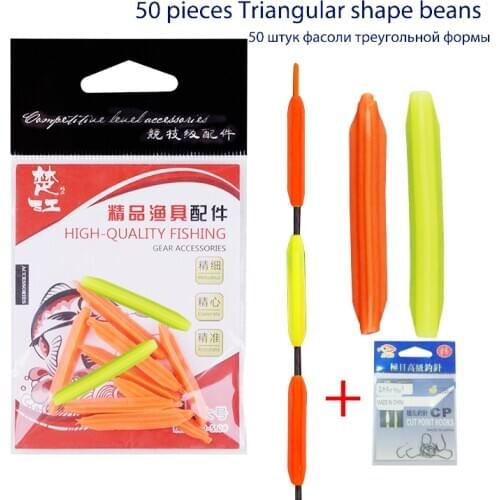 50pcs/lot DIY Conspicuous Triangular Diamond Shape Fishing Floats Drift Tail Accessories Flotador Pesca Fishing Tool Accessories