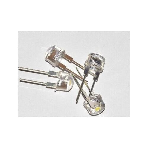 500PCS NEW F8 8mm 0.5W 3.0-3.2V Straw hat LED White Super bright LED lamp Wide Angle Transparent LED Lamp Strawhat LED