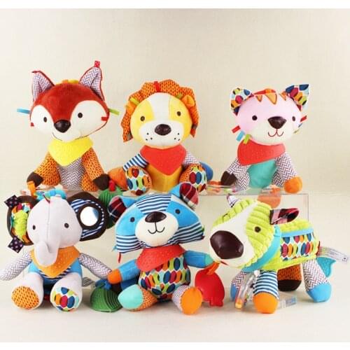 6 Styles Animals Baby Elephant Dog Bear Calm Doll Towel Baby Plush Soft Stuffed Doll Toys For Kids Gifts