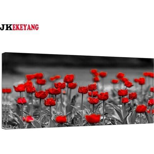 Large 5D Diy diamond painting red flower Diamond Mosaic Rhinestone Embroidery cross stitch Y4179