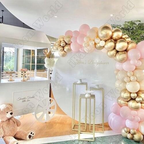 Wedding Birthday Party Celebration Decor Cream Peach Latex Balloon Garland Gold Maca Pink Balloon Arch Baby Shower Decoration