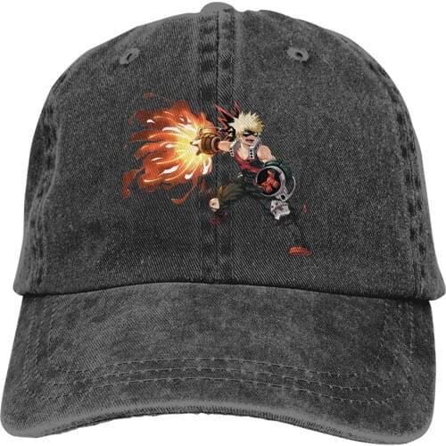 2020 Best Selling Xcxgsfam My Hero Academia Katsuki Bakugo Denim Caps for Mens Womens Baseball Hats