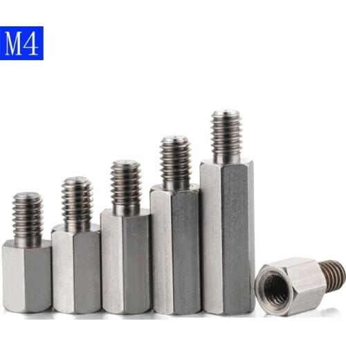 M4 + 6mm Male-Female 303 Stainless Steel Hex Column Standoff Support Spacer Screws Nut Pillar Stud
