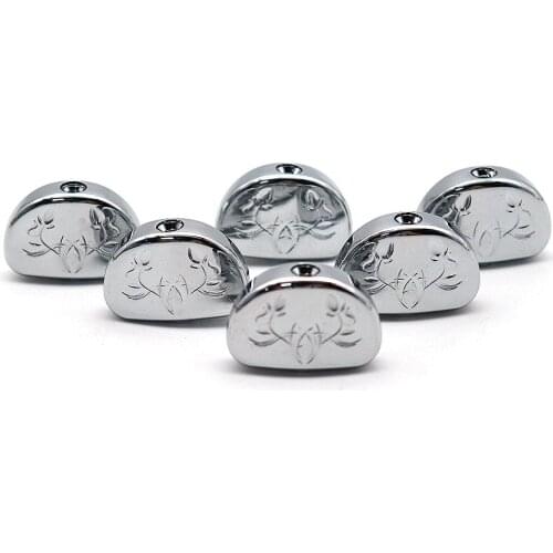 6pcs Guitar Tuners Machine Head Buttons Metal Carved Oval button for Folk Electric Guitar