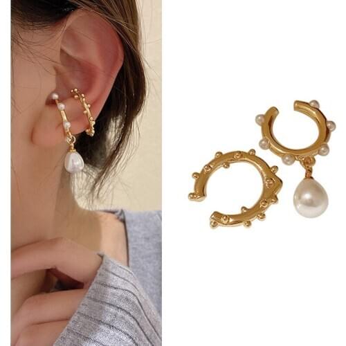 Fashion Asymmetry Clip Earrings For Women Without Piercing Ear Studs Vintage Metal Ear Cuff Girls Jewerly Earrings 2020 Trend
