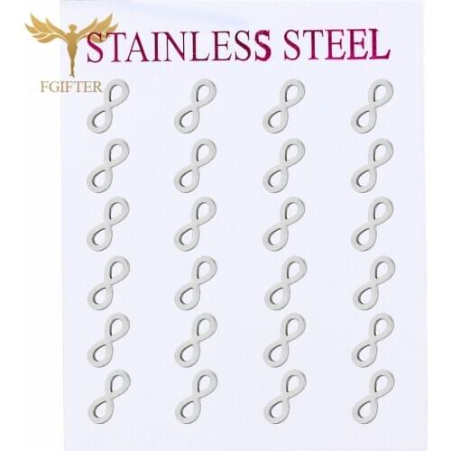 Silver Color Infinite Earring 8 Style Earrings Set 12 Pairs Stainless Stee Earring Jewelry for Women Men oorbellen knopjes