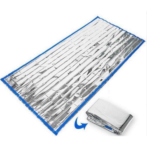 Wholesale 200pcs/lot 100x200cm Reusable Waterproof Emergency Foil Sleeping Bag Outdoor Survival Hiking Camping Retailed Packing