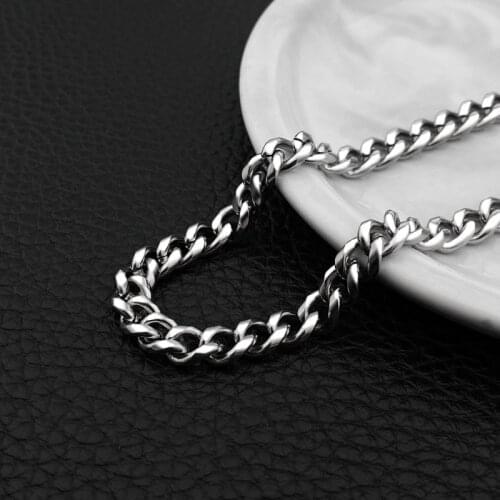 Necklaces mens cuban link chain for neck stainless steel large necklace hip hop long necklace jewelry gifts for Male wholesale