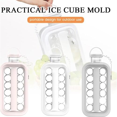 Plastic mold ice tray 17 round ice ball maker kettle 2 in 1 ice ball mold bottle whiskey beer party ice cube making tool