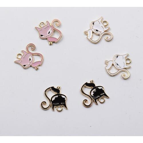 10Pcs/lot Fashion Fox Enamel Pendant Charms Alloy Dangle Charms DIY Keychain Necklace Bracelet Earrings Jewelry Making YZ363