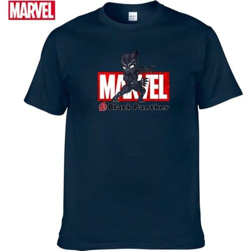 Marvel The Avengers Black Panther T-shirt Comfortable Breathable 100% cotton Fashion clothes for teens Summer Tops men #133