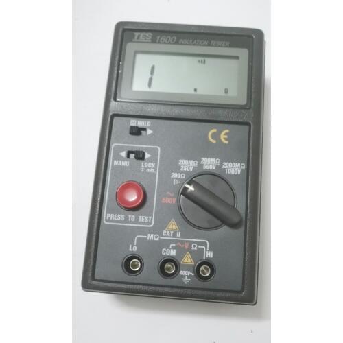 TES-1600 Insulation Tester Digital Readout Easy to Obtain By "0.65" LCD Display, Power Lock Swith (3 Minute) Simplifies the Meas