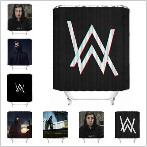 Musife Custom High Quality Alan Walker Shower Curtain Waterproof Bathroom Polyester Fabric Bathroom Curtain