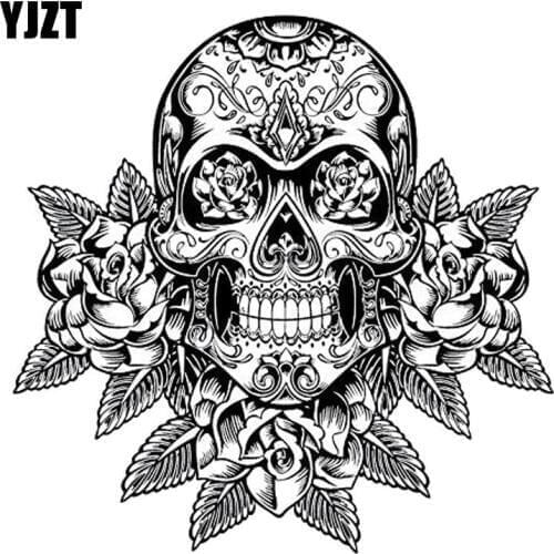 YJZT 10.2CM*10.2CM DAY OF THE DEAD Car Window Personality Reflective Car Sticker C1-7072