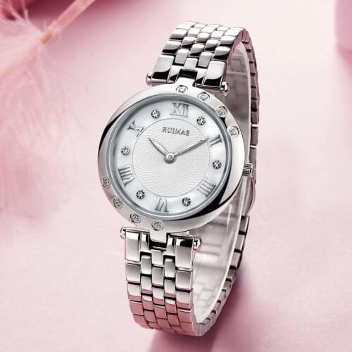 RUIMAS Ladies Watch Women Fashion Ultra-thin Quartz Watches Luxury Stainless Steel Wristwatches Relogio Feminino Bracelet Clock