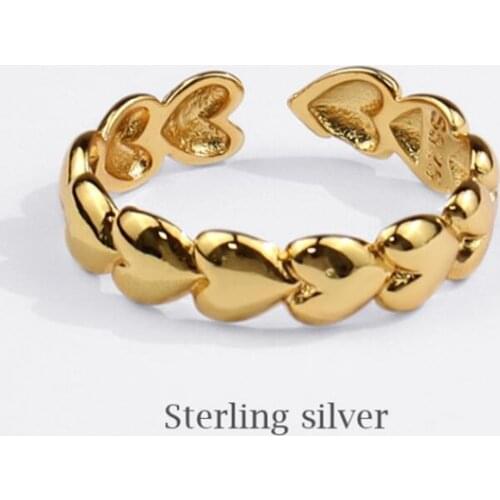 Sole Memory Sweet Cute Heart 925 Sterling Silver Female Resizable Opening Rings SRI851