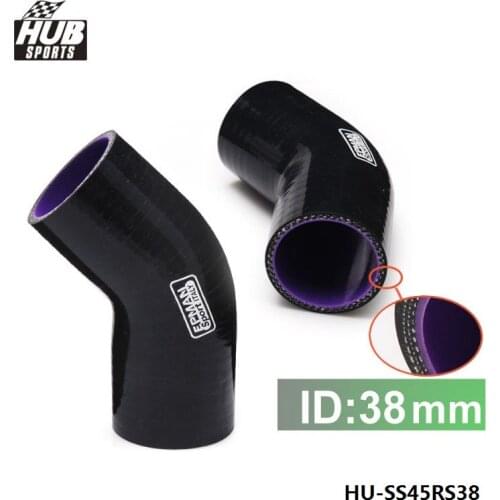 1.5" 4-PLY 45 DEGREE ELBOW TURBO/INTAKE PIPING SILICONE COUPLER HOSE/PIPE BLACK For Toyota Vits Yaris NCP91 HU-SS45RS38