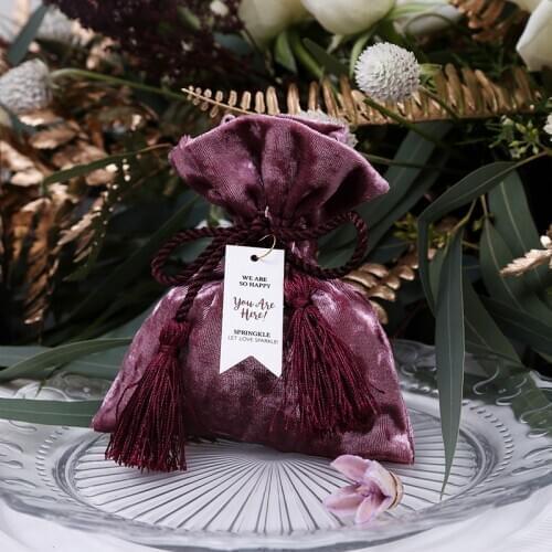 10pcs/lot Sauce purple flannel candy bag Sweet Gift Candy Boxes for Wedding Baby Shower Birthday Party Supplies free shipping