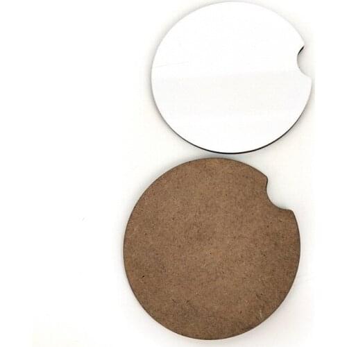 100 pcs Hot Selling Fashion Style Blank Sublimation MDF Wooden Car Coaster For Heat Transfer Printing Could DIY Coasters