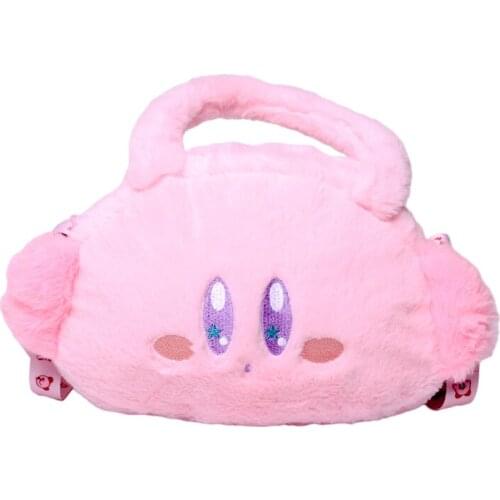 17cm Cartoon Plush Toy Cute Pink Kirby Anime Kawaii Soft Plush Doll Bag Girl Handbag Inclined Shoulder Bag Kirby Girls Toy Gifts