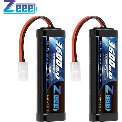 2units Zeee 7.2V 3600mAh RC NiMH Battery with Tamiya Plug for RC Car RC Truck Associated HPI Losi Kyosho Tamiya Hobby