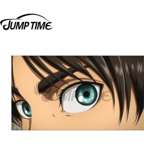 JumpTime 13 x 6.5 cm Eren Jaeger Attack on Titan Eyes Car Decals Custom Printing Motorcycle Scratch-proof Window Trunk Stickers