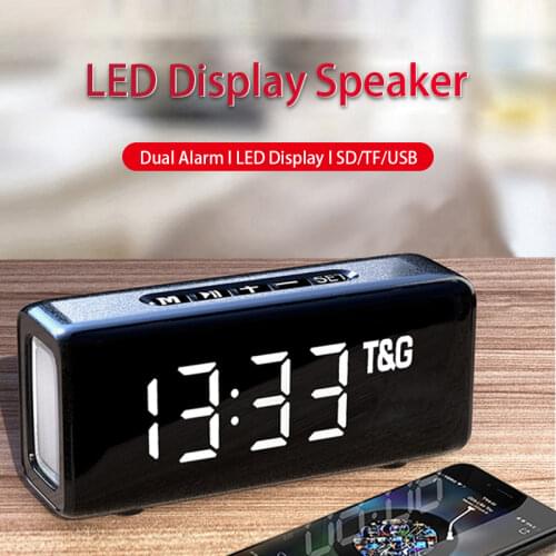 LED Portable Bluetooth Speaker FM Radio Time Display Dual Alarm Clock Wireless Speakers Outdoor Boombox Music Box Mp3 Player