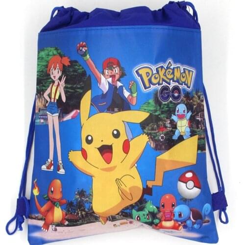 TAKARA TOMY Pokemon Party Theme Decoration Non-woven Bag Fabric Backpack Child Travel School Bags Decorations Drawstring Gift