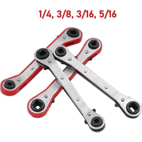 1/4 3/8 3/16 5/16 Double-ended Ratchet Manual Wrench Air Conditioning Refrigeration Valve Professional Tools Wrench Tool