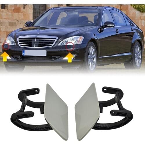 Headlight Front Pair Bumper L&R Washer Cover Cap For Mercedes W221 S Class 2005-2011 2218800505 2218800605