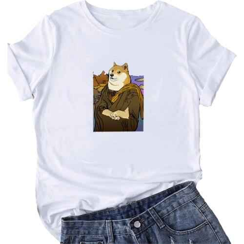 Mikialong Funny Dog Print T Shirt Women Cotton Graphic Tee Women Black Short Sleeve Funny Tshirt Women Casual Camisetas Mujer