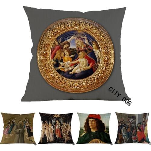 Christian Jesus Madonna Magnificat Painting art Cotton and linen 45*45cm square pillow Cushion cover Home sofa Decor