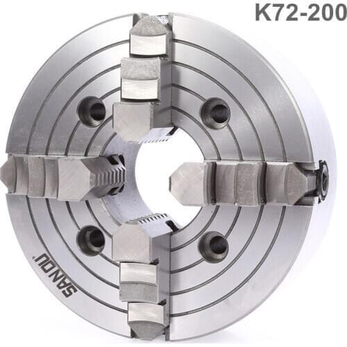 K72-200 4 Jaw Lathe Chuck Four Jaw Independent Chuck 200mm Manual for Welding Positioner Turn Table 1PK Accessories for Lathe
