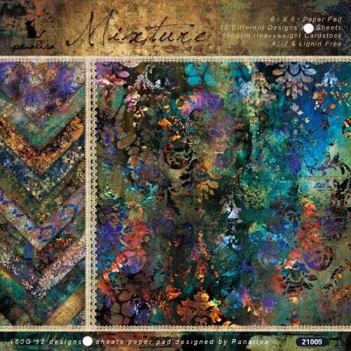 KLJUYP 12 Sheets Mixtune Patterned Paper Pad DIY Scrapbooking Paper Pack Handmade Paper Craft Background Pad