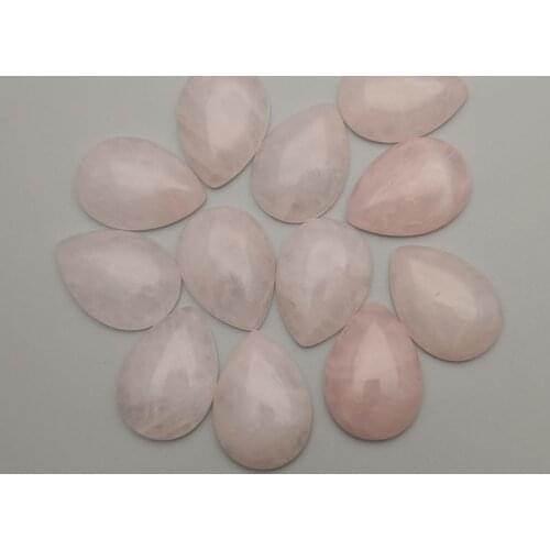 Fashion Quartz Rose 25x18MM 24Pc Natural Stone Water drops cabochon for jewelry making bead Ring Earring accessories no hole